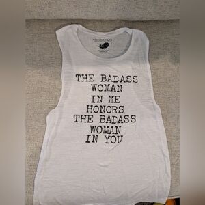 Mama Bird & Co White Graphic Tank Top